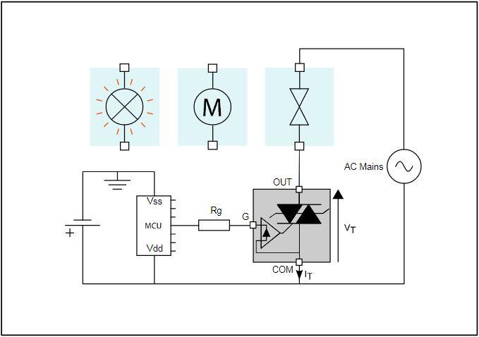 原理图 - STMicroelectronics ACS108-8TN交流开关